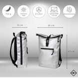 New Rebels New Rebels Mart New York Metallic Silver 21L Backpack Rolltop Water Repellent Laptop 15.6"