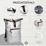 New Rebels New Rebels Mart New York Metallic Silver 21L Backpack Rolltop Water Repellent Laptop 15.6"