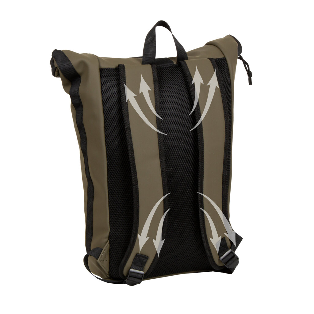 New Rebels New Rebels Mart New York Olive Grün 21L Rucksack Rolltop Wasserabweisend Laptop 15.6"