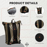 New Rebels New Rebels Mart New York Olive Grün 21L Rucksack Rolltop Wasserabweisend Laptop 15.6"