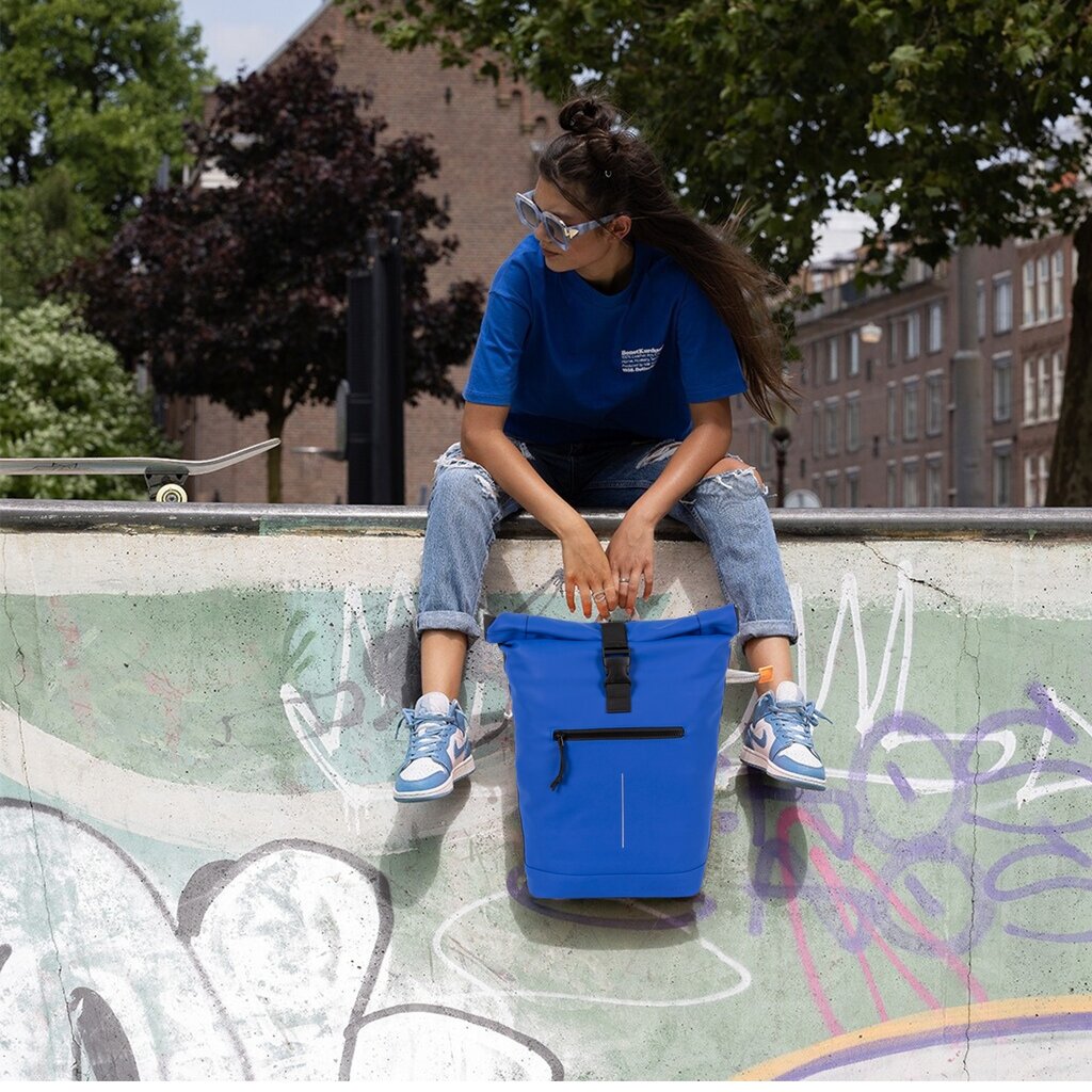 New Rebels New Rebels Mart New York Cobalt Blue 21L Backpack Rolltop Water Repellent Laptop 15.6"