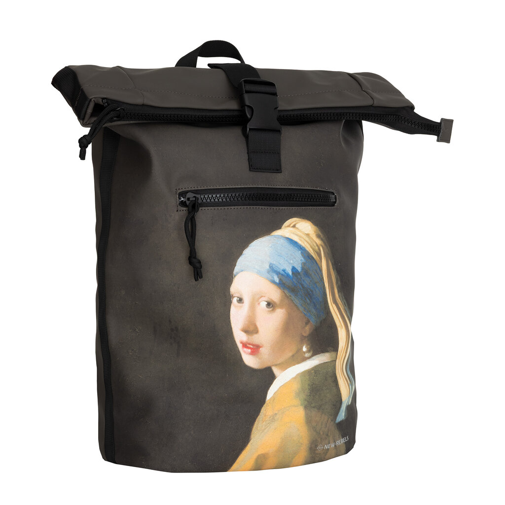 New Rebels New Rebels Mart Arts – New York „Das Mädchen mit dem Perlenohrring“ Rolltop Rucksack 16L | Johannes Vermeer Wasserabweisend Backpack
