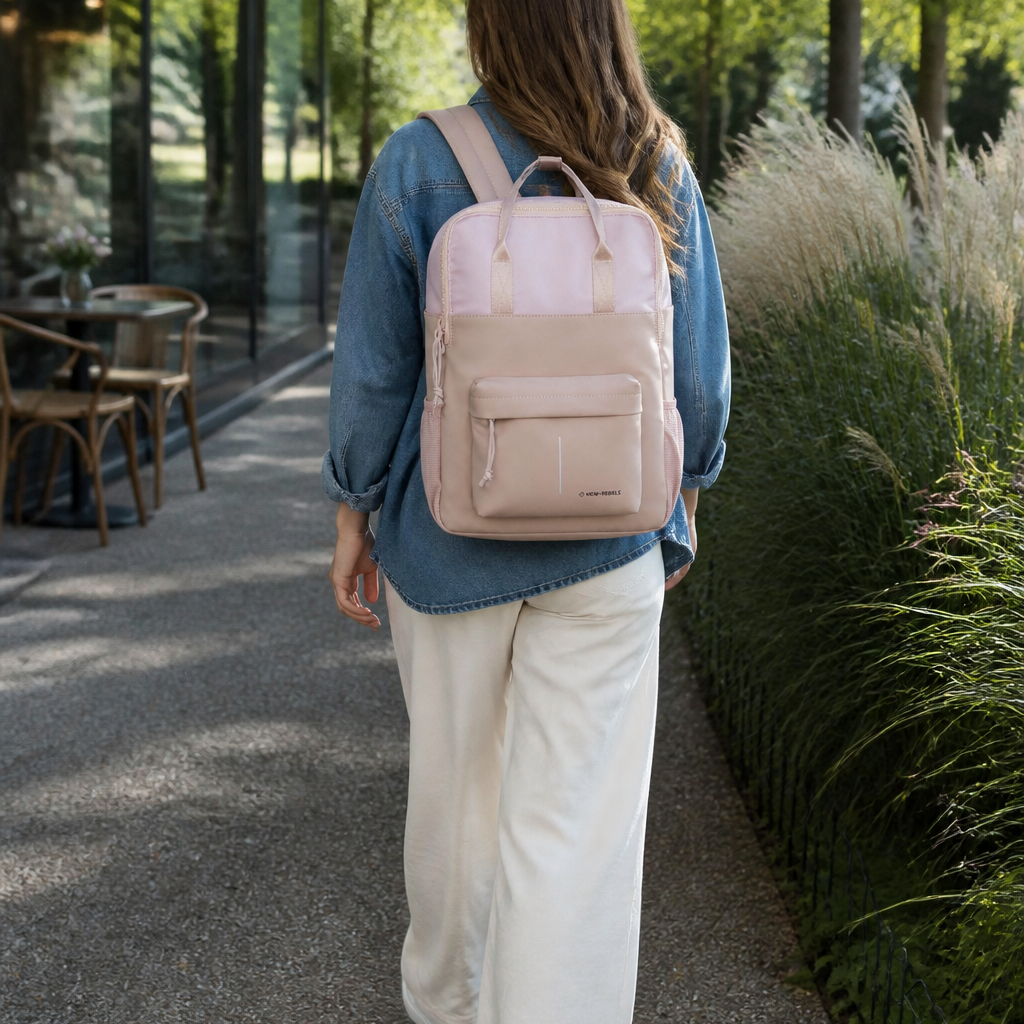 New Rebels New Rebels Bruce Chicago Old Pink 17L Backpack Water Repellent Laptop 14"