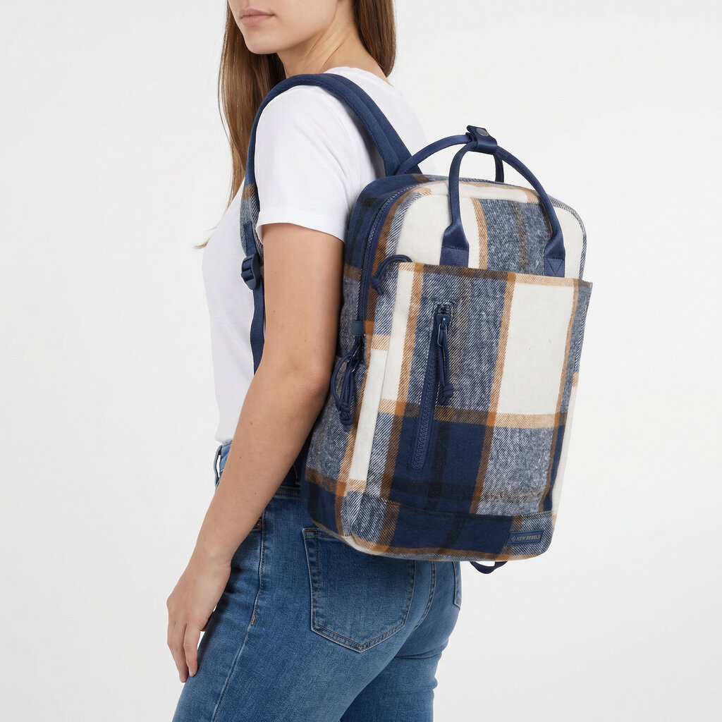 New Rebels Scott Miami Rugzak 9L Laptop Rugtas 13 inch Schooltas en Werktas Tweet Comfortabel navy Blauw