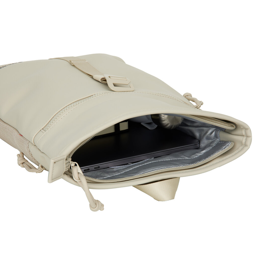 New Rebels New Rebels Los Angeles Rolltop Backpack Mini  7L Waterafstotende Rugzak van PU Beige