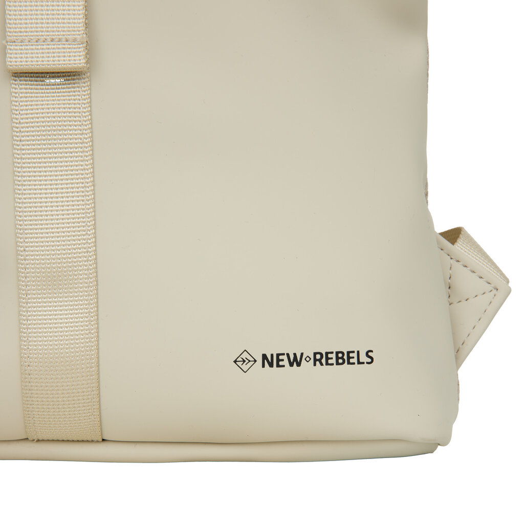 New Rebels New Rebels Los Angeles Rolltop Rucksack Mini  | 7L Wasserabweisender PU-Rucksack Beige