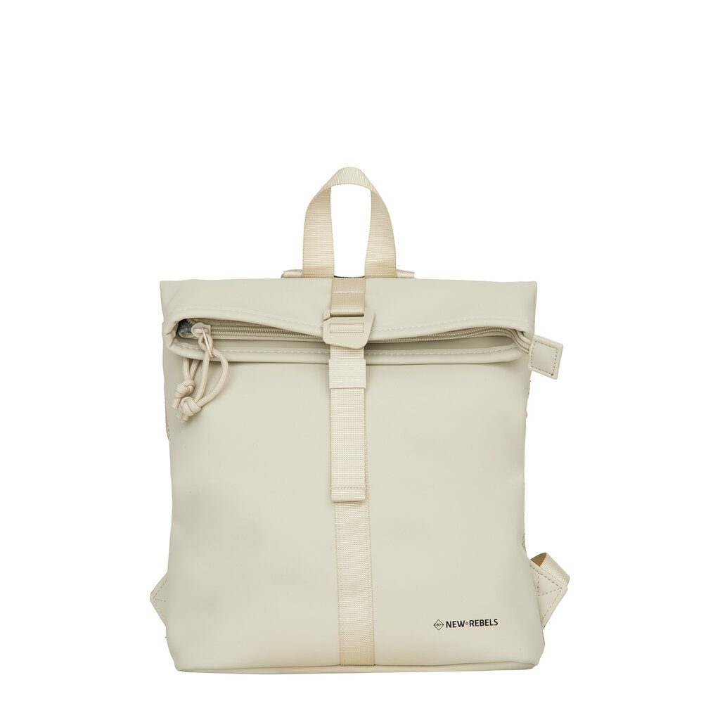 New Rebels New Rebels Branson  Los Angeles Rolltop Backpack Mini 7L Water-Resistant PU Backpack Beige