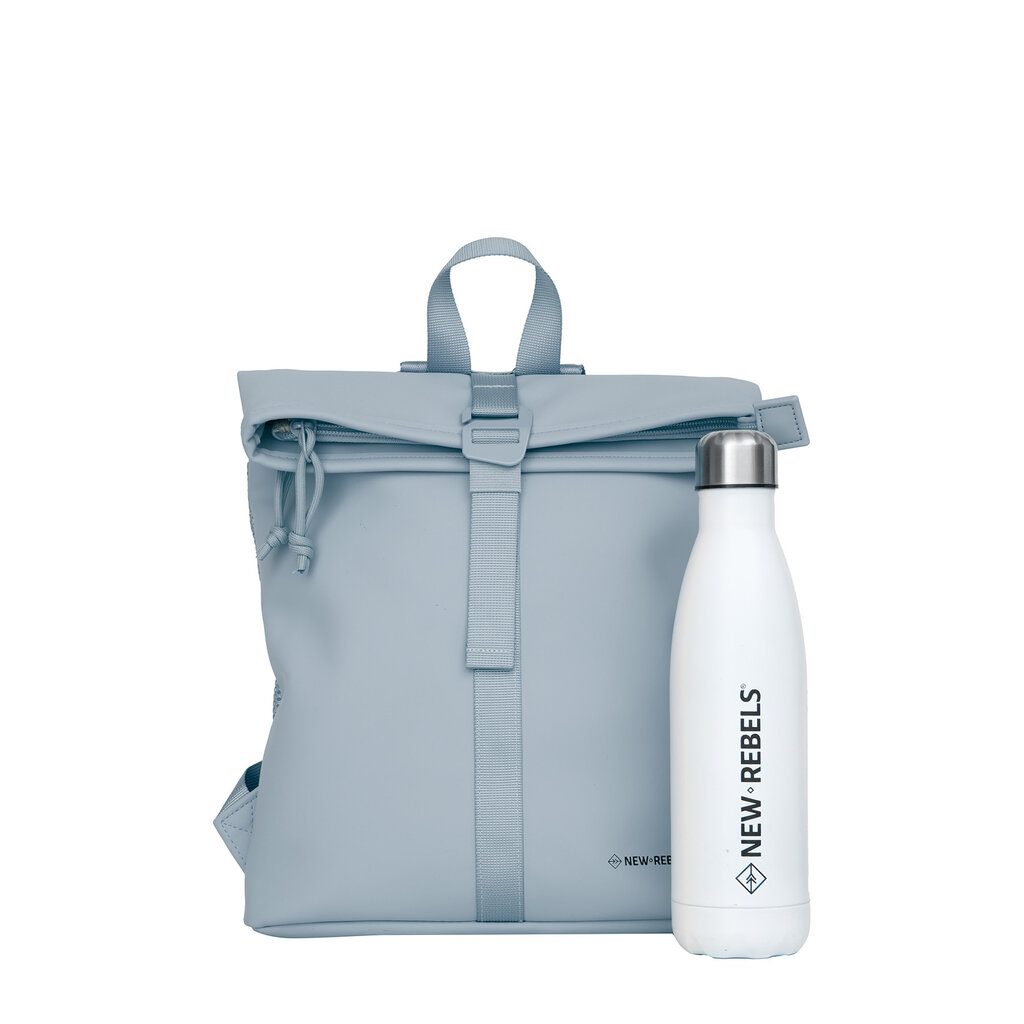 New Rebels New Rebels Branson Los Angeles Rolltop Rucksack Mini 7L Wasserabweisend PU Hellblau