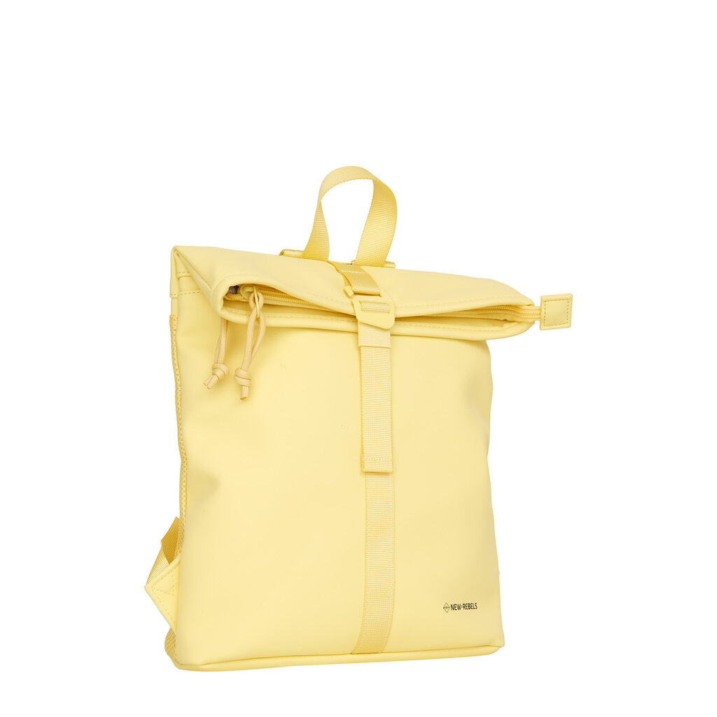 New Rebels New Rebels Branson Los Angeles Rolltop Backpack Mini 7L Waterafstotende Rugzak PU Butter Yellow