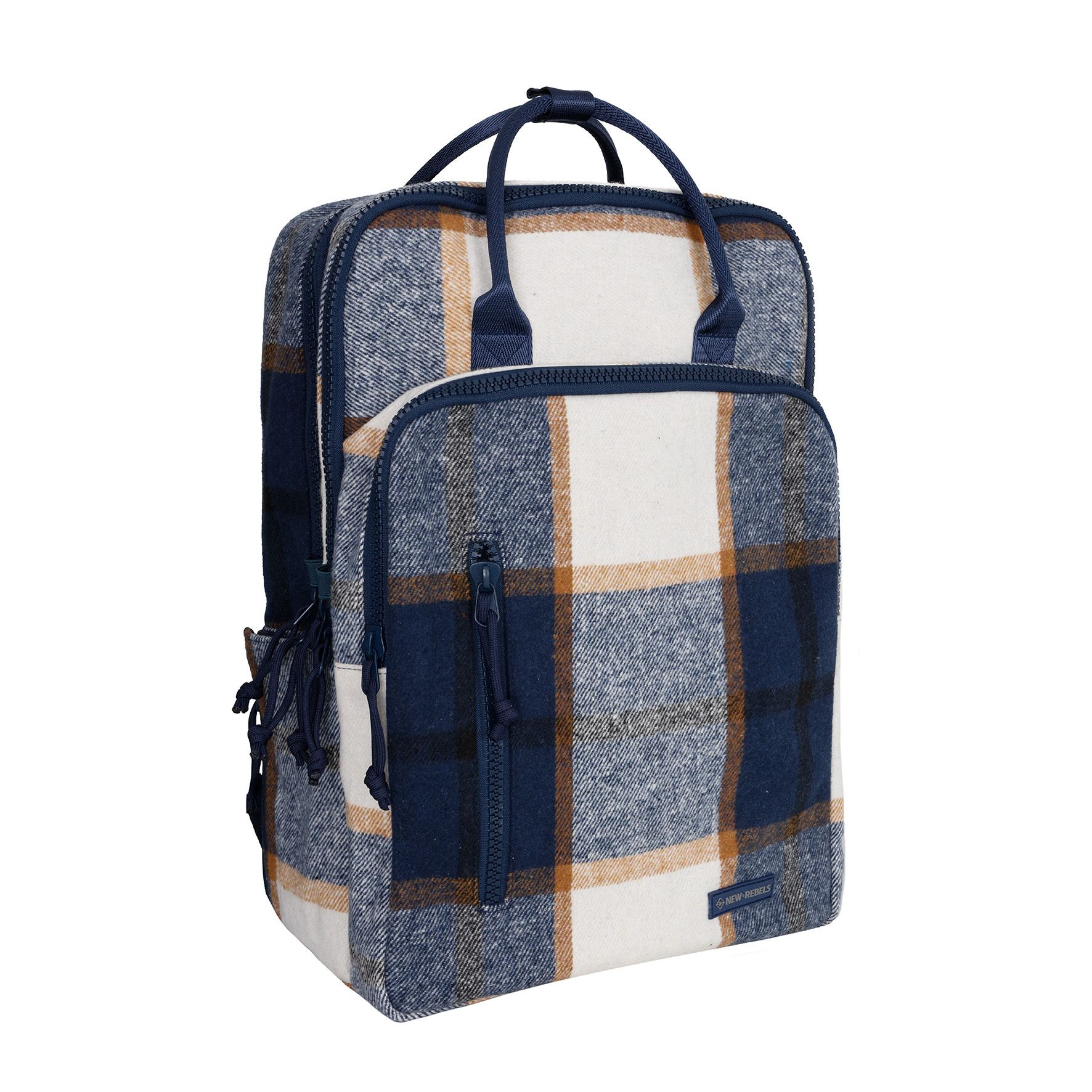 New Rebels Scott Milwaukee Rugtas Laptop 15,6 inch 20L Checker Tweed Rugzak Werktas Schooltas Navy