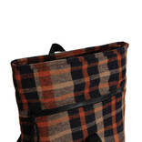 New Rebels New Rebels Scott Los Angeles Rolltop Rugtas Mini 7L Teddy Orange kariert