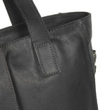 Justified Nynke - Leather Shopper Bag - Laptop Bag 15.6 Inch - Black