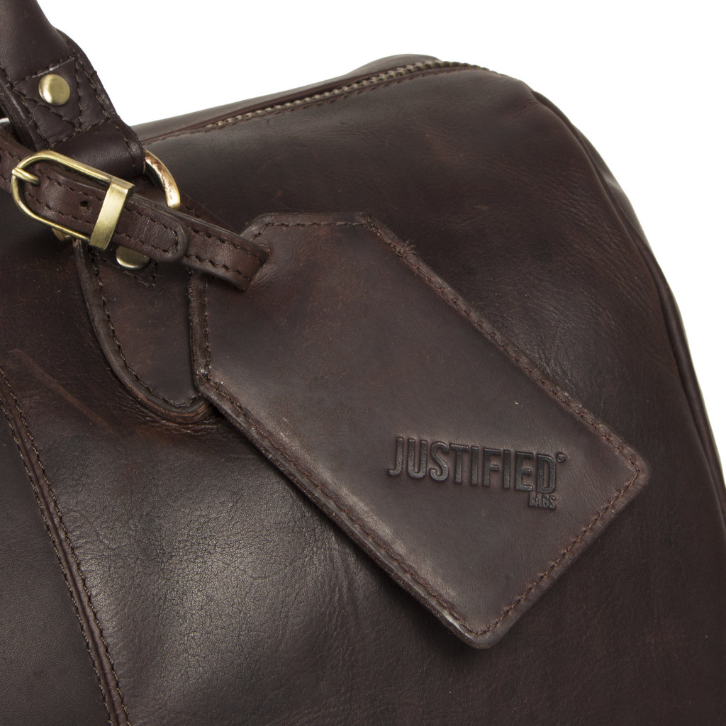 Justified Bags® - Max Duffel -  Bruine Leren Weekendtas - Reistas - 43L