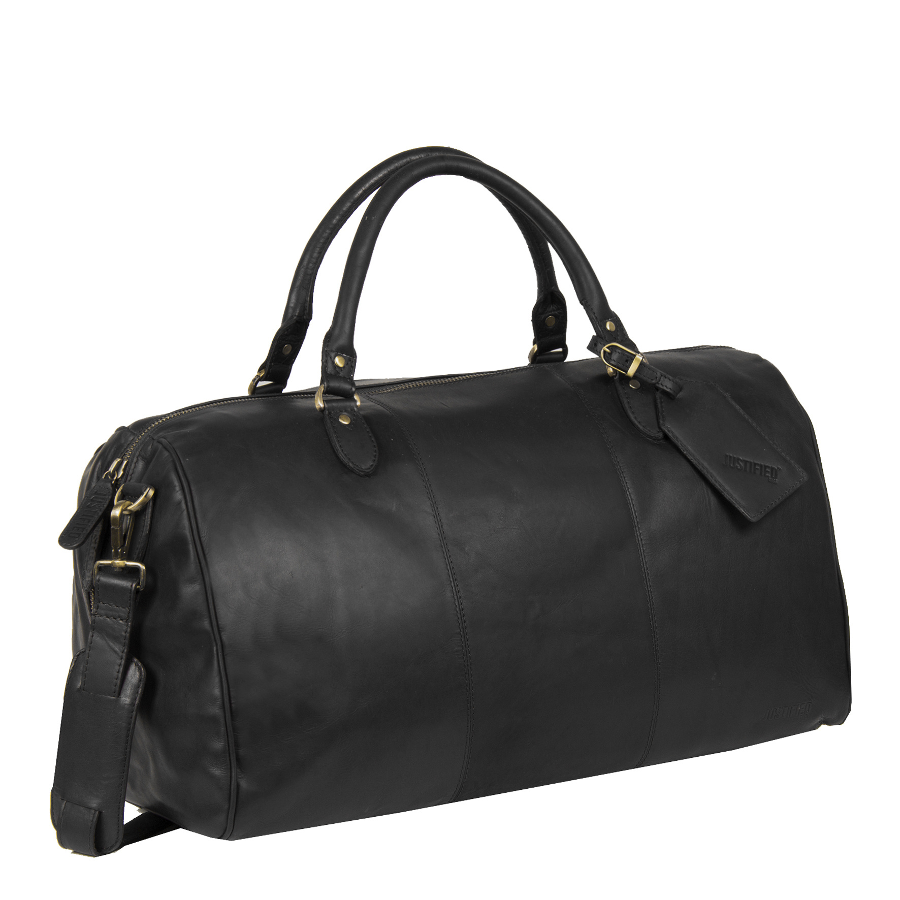 Justified Bags® - Max Duffel - Black Leather Weekender - Travel Bag ...