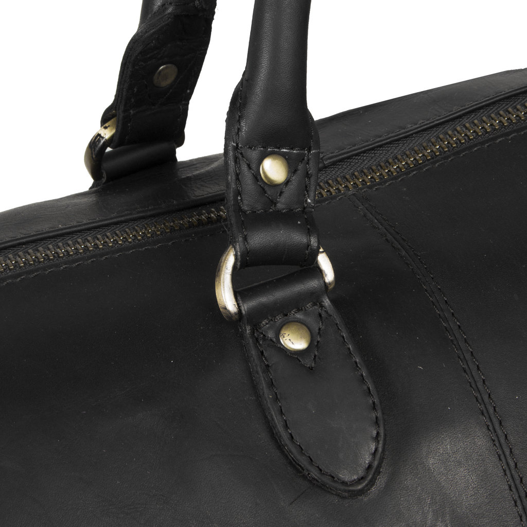 Justified Bags® - Max Duffel - Weekender aus schwarzem Leder - Reisetasche - 43L