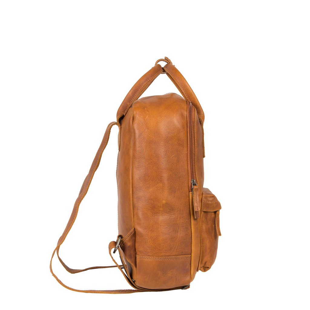 Justified Bags®  Nynke Leren Shopper Rugtas Cognac