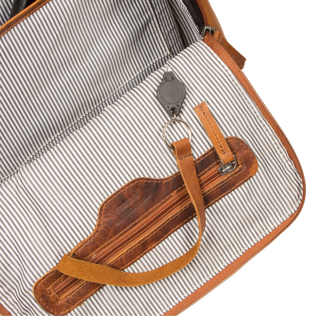 Justified Bags®  Nynke Leren Shopper Rugtas Cognac