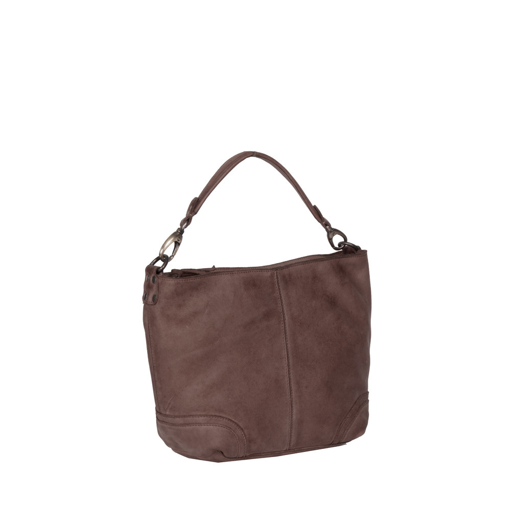 Saira Big Top Zip Handbag Brown