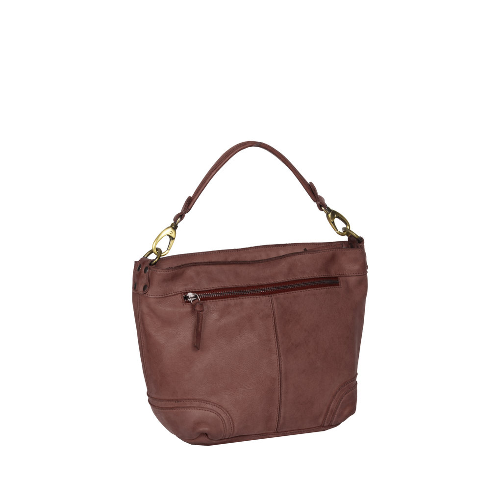 Saira Big Top Zip Handbag Brown