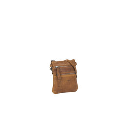 Justified Bags® Nynke Kleine Disco Leder Umhängetasche Cognac