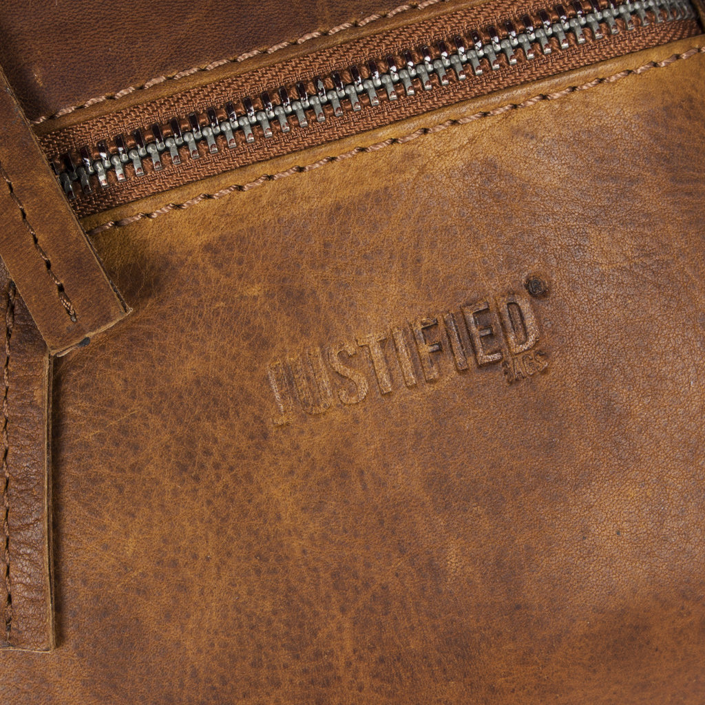 Justified Bags® Nynke Small Disco Leren Schoudertas Cognac