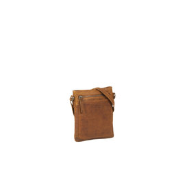 Justified Bags® Nynke Leather Zippered Shoulder Bag Cognac