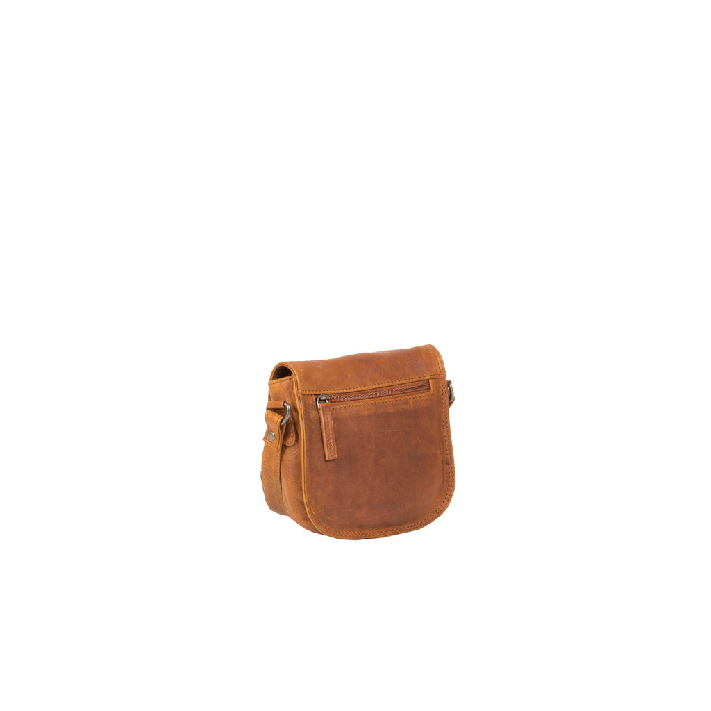 Justified Bags® Nynke Medium Flapover Lederen Schoudertas Cognac