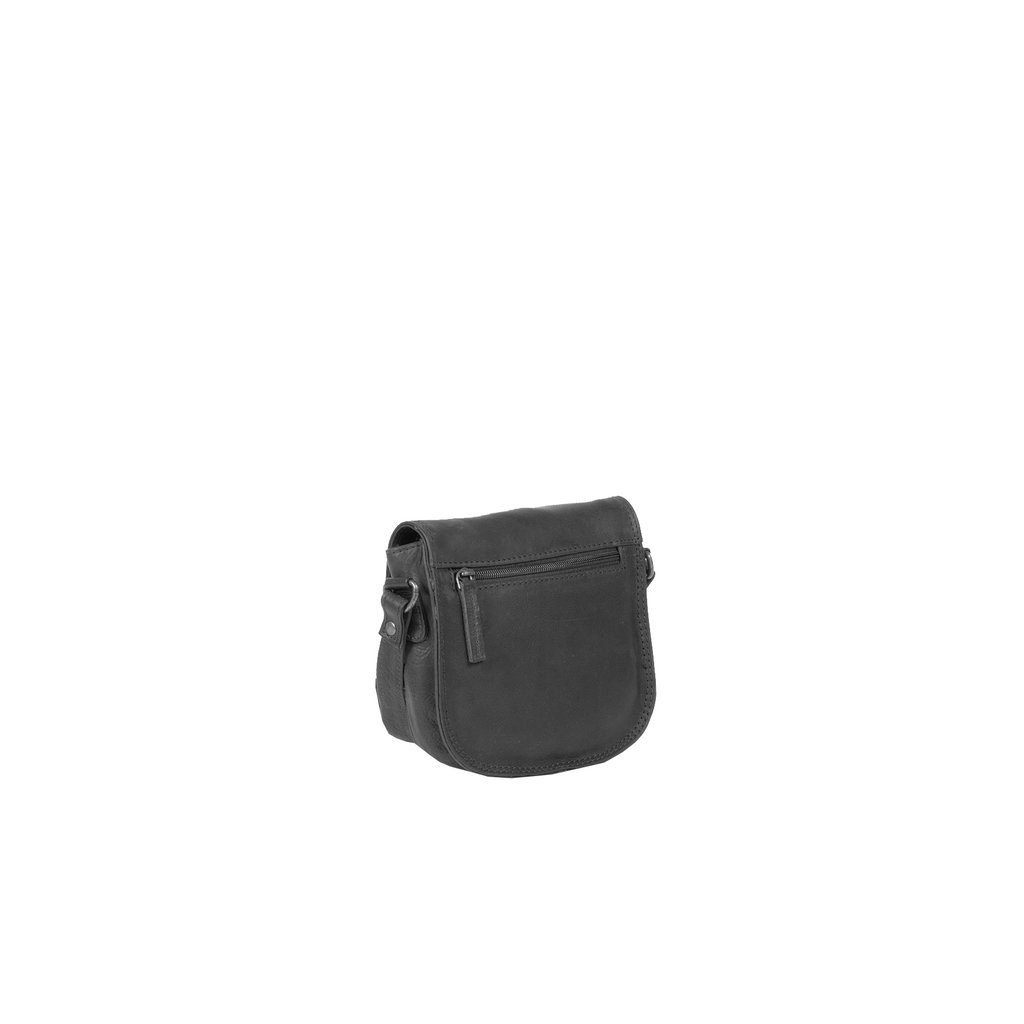 Justified Bags® Nynke Medium Flapover Leren Schoudertas Zwart