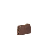 Justified Bags® Nynketop Zip Leather Shoulder Clutch Crossbody Bag Brown