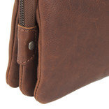 Justified Bags® Nynketop Zip Leather Shoulder Clutch Crossbody Bag Brown