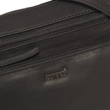 Justified Bags® Nynke Medium Front Pocket Leder Umhängetasche Schwarz