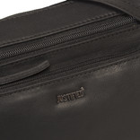 Justified Bags®  Nynke Medium Front Pocket Leren Schoudertas Zwart