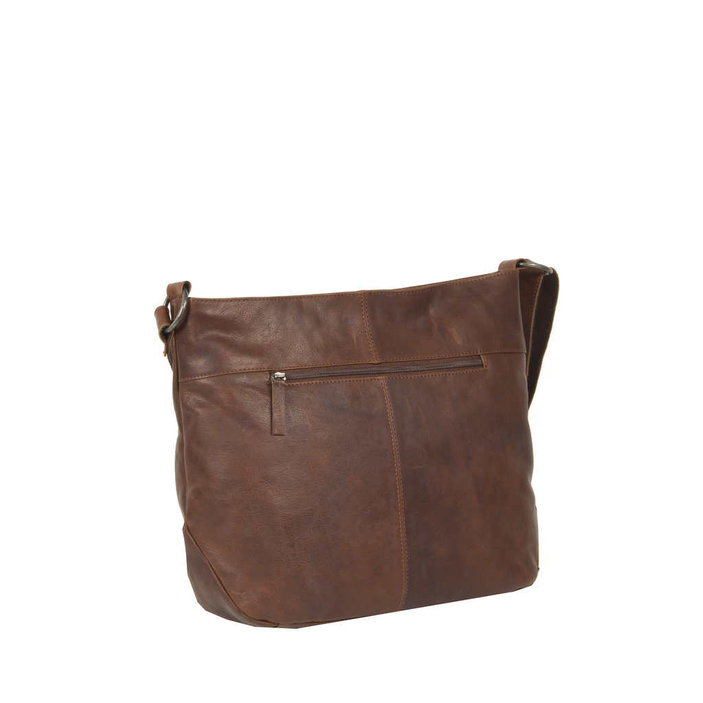 Justified Bags® Nynke Round Brown Leather Shoulder Bag