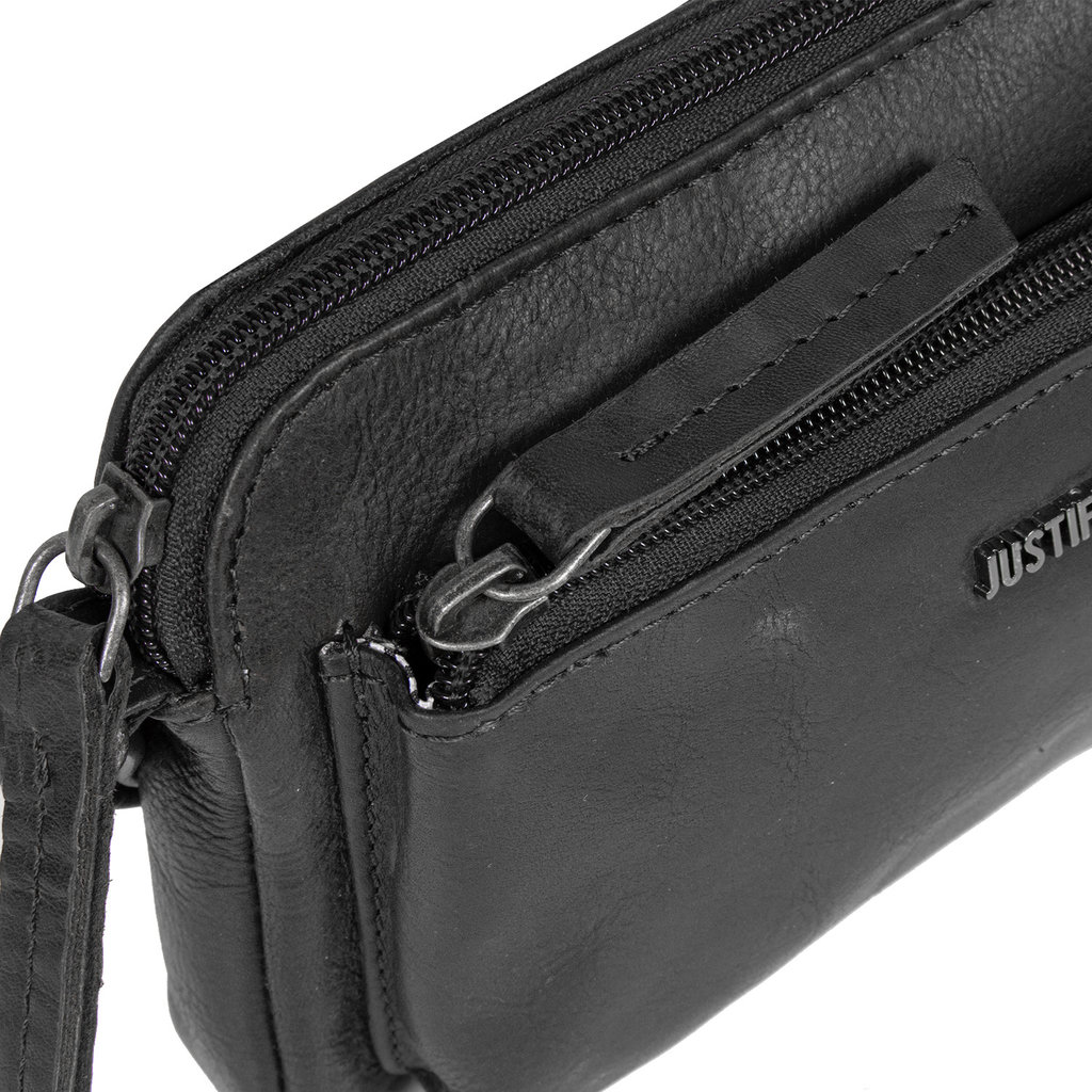 Justified Bags® Nynke Small Front Pocket Schoudertas Zwart