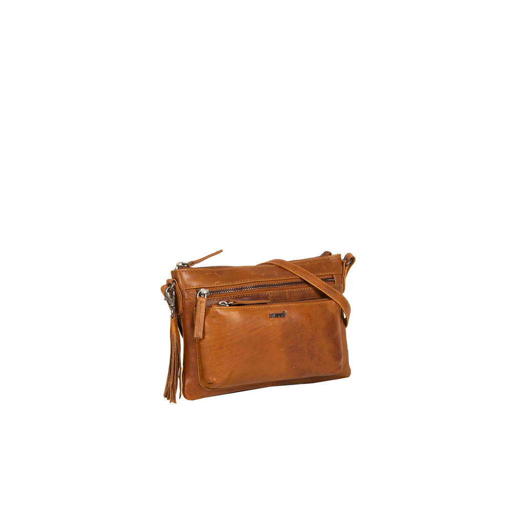 Justified Bags® Nynke - Crossbodytas - Leren Schoudertas - Damestas - Leer -  Cognac