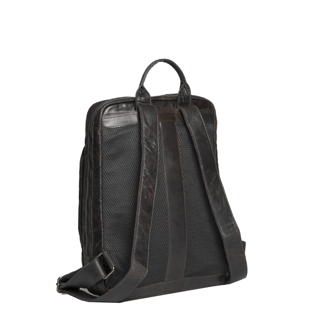 Justified Bags® Everest Leren laptop Rugtas Zwart