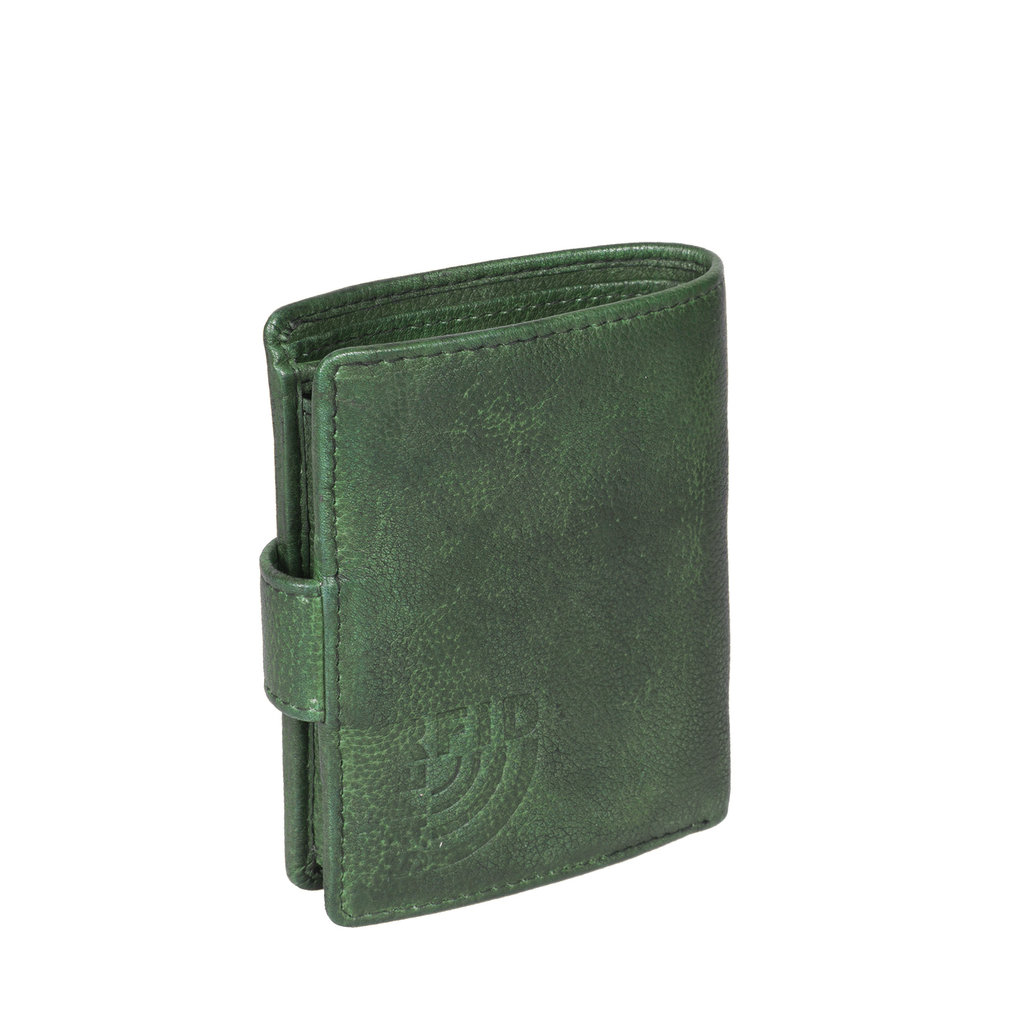 Kailash Leder creditcard holder d. green + coin pocket + box