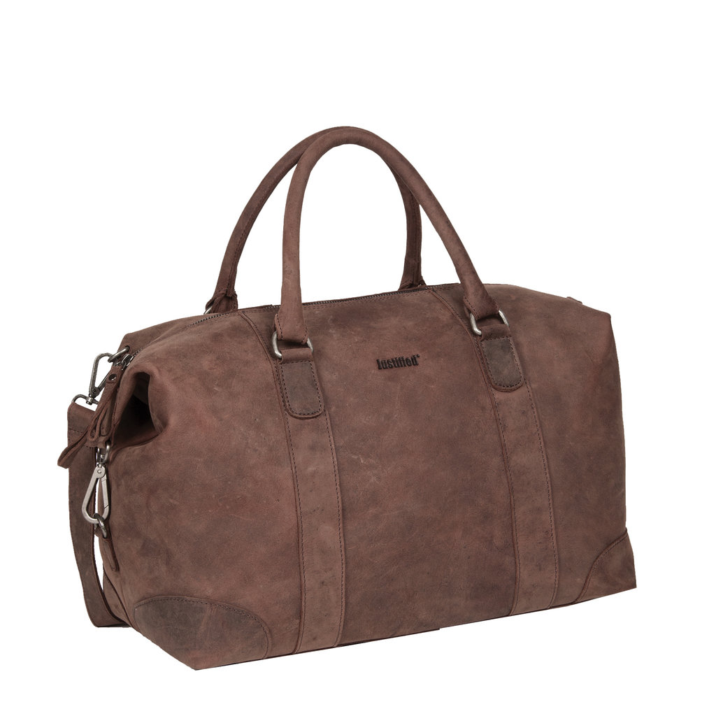 Justified Bags® - Mercure - Weekendtas - Reistas - Laptopvak - Leer - Bruin