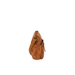 Justified Bags® Roma Leder Umhängetasche Longshape Top Zip Cognac