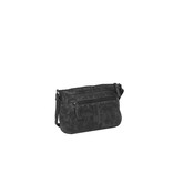 Justified Bags® Roma Leather Shoulder Bag Longshape Top Zip Black