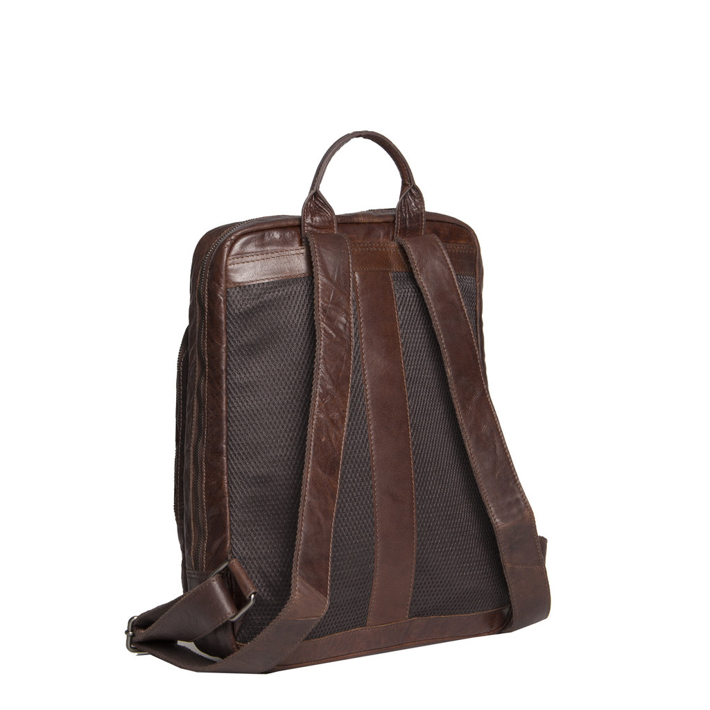 Justified Bags® Everest Leder Laptop-Tasche Dokumente Rucksack Braun