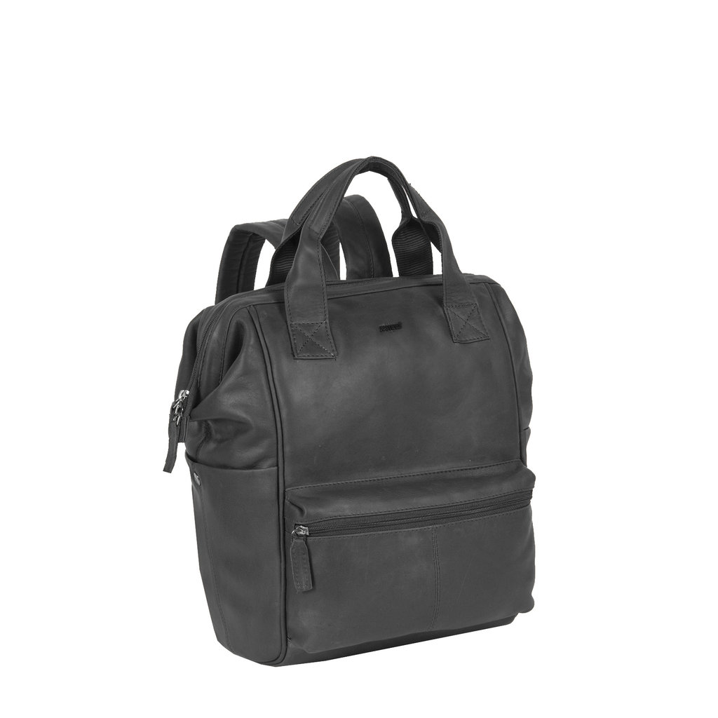 Justified Bags® Yara City  Lederen Backpack / Rugtas   Black