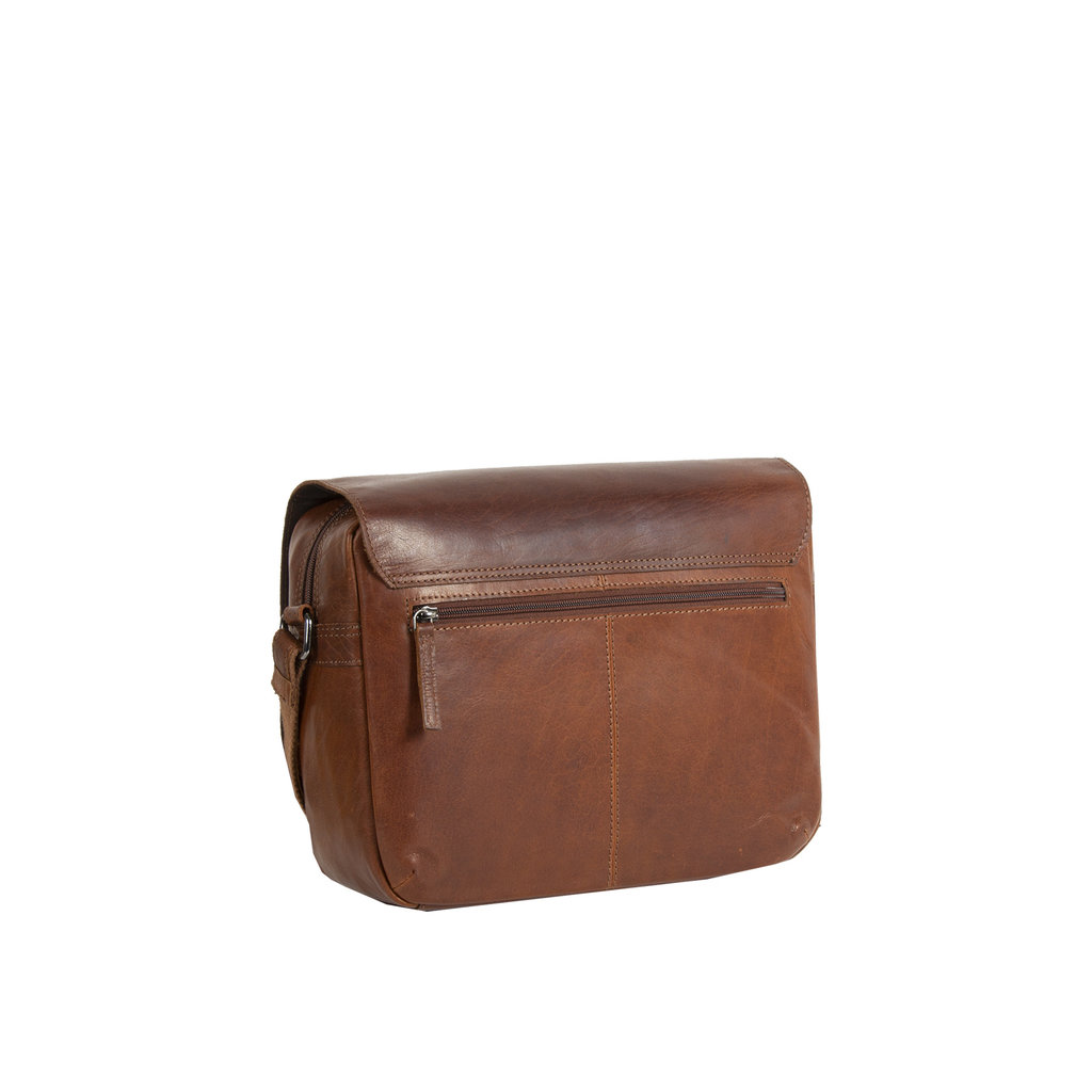 Justified Bags® Titan Small Flapover Leren Schoudertas Cognac