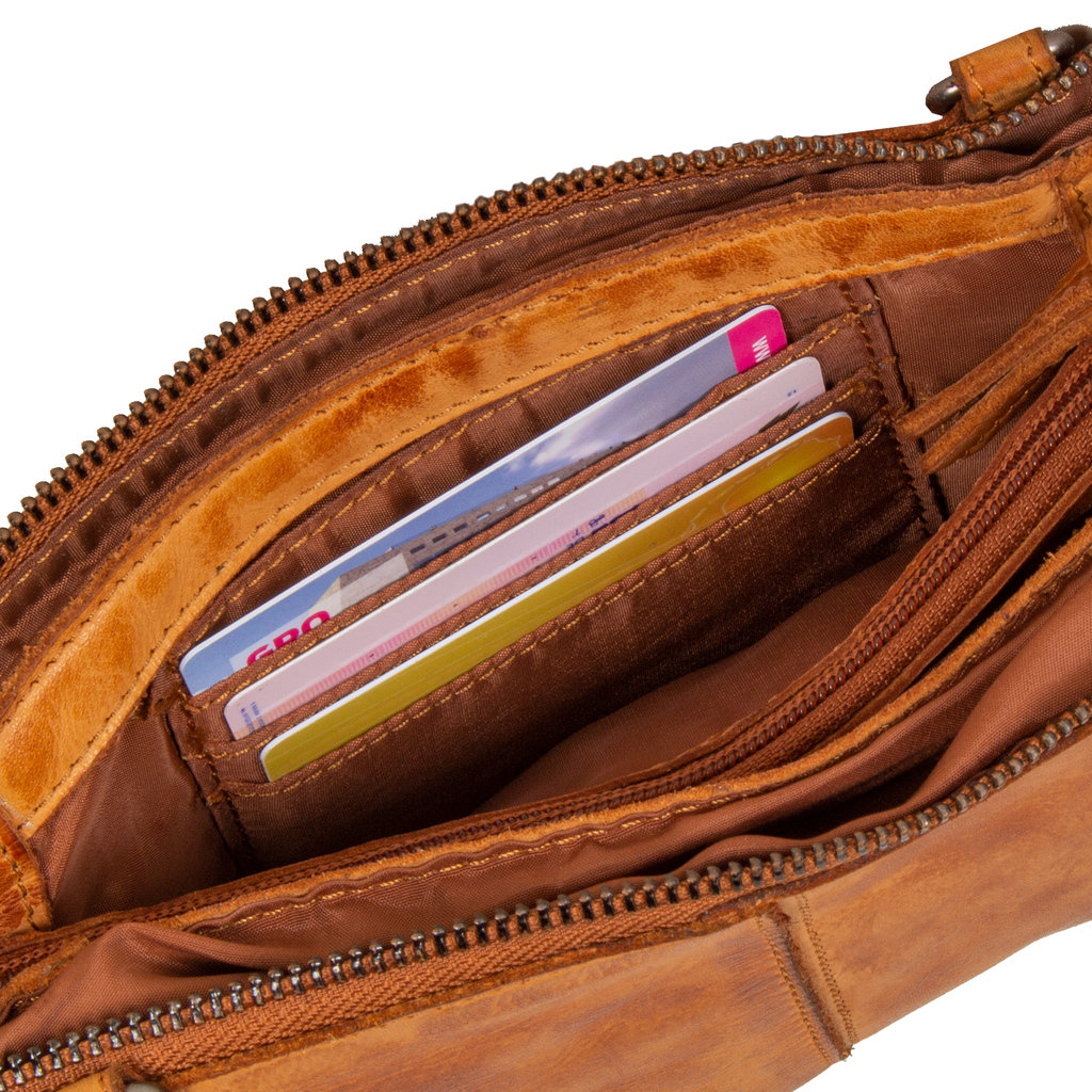 Justified Bags® Roma Shoulder Bag Made Of Leather In Cognac