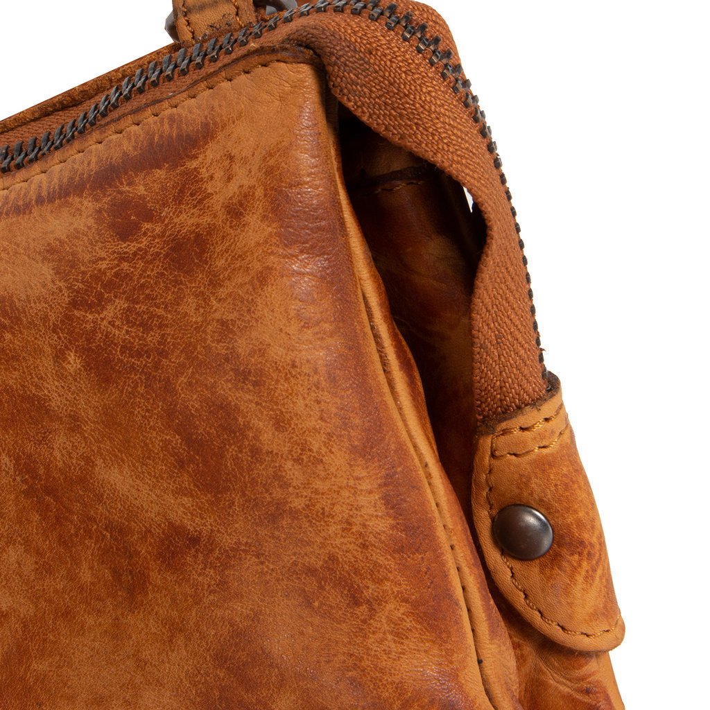 Justified Bags®  Roma Cognac Lederen Schoudertasje