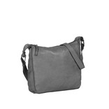 Justified Bags® Saira - Large - Leather Shoulder Bag - Crossbody Bag - Top Zip - Gray