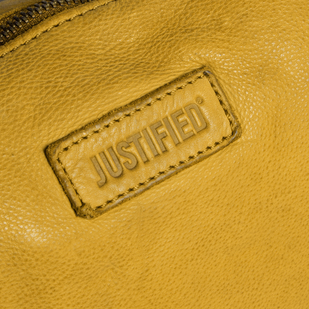 Justified Bags® Saira - Large Leather Shoulder Bag - Shoulder Bag - Top Zip - Occur Yellow