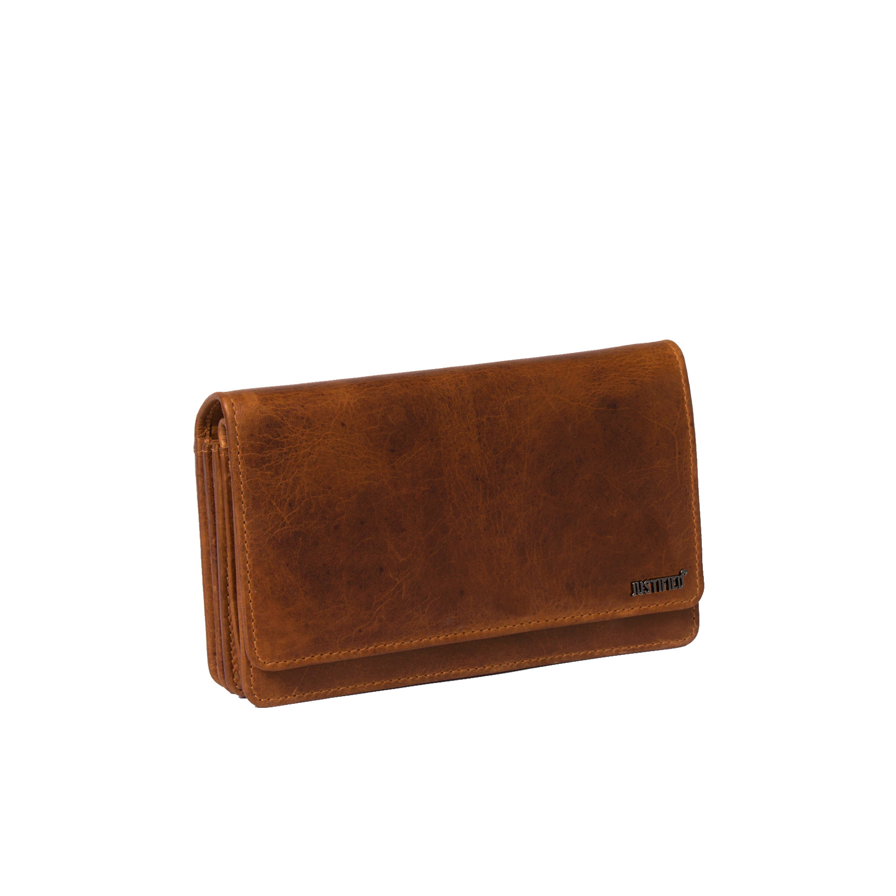 Justified Bags® Nynke - Lederen Portemonnee - Wallet - Leer - Cognac