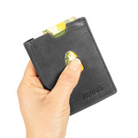 Leather nappa 12 card holder black coins pocket inside + box