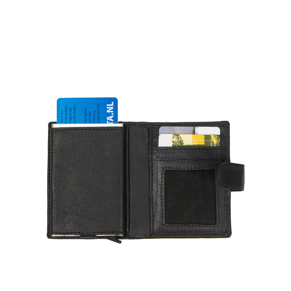 Justified Leather nappa credit case holder black + box